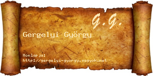 Gergelyi György névjegykártya